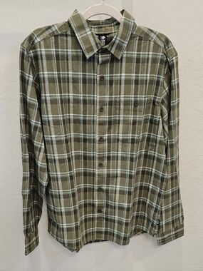 Mountain Hardwear Olive Plaid Long-Sleeve Button-Down Shirt